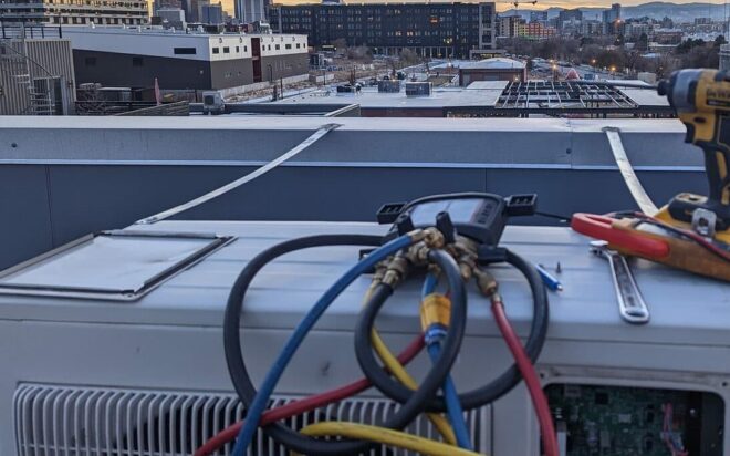 Tools on a ductless ac from Mitsubishi mini-split