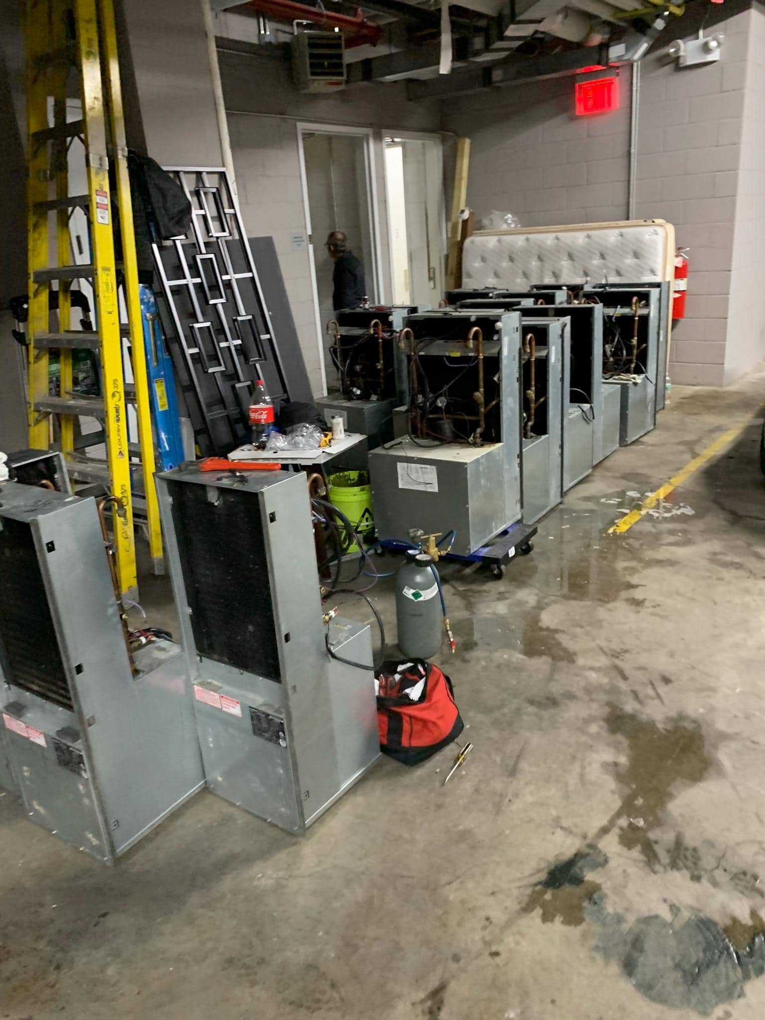 Vertical stacked HVAC units